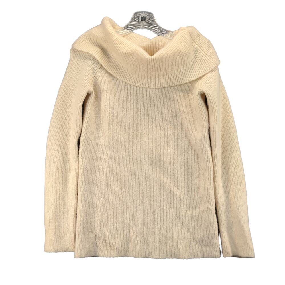 Forever 21 Womens Cowl Neck Sweater Size Small Cream Tag Logo